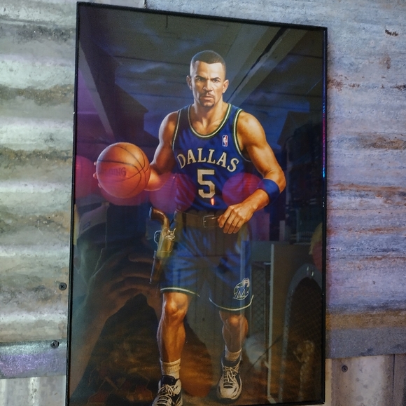 Other - Jason Kidd Retro NBA Dallas Mavericks Airbrushed Style Framed Art Print